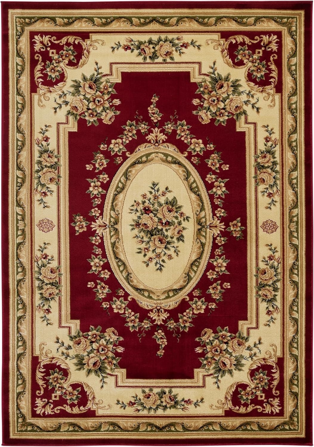 image:imageSAFAVIEH Lyndhurst Collection Area Rug 8 x 11 Red amp Ivory Traditional European Medallion Design NonShedding amp Easy Care Ideal for High Traffic Areas in Living Room Bedroom LNH218CRedIvory
