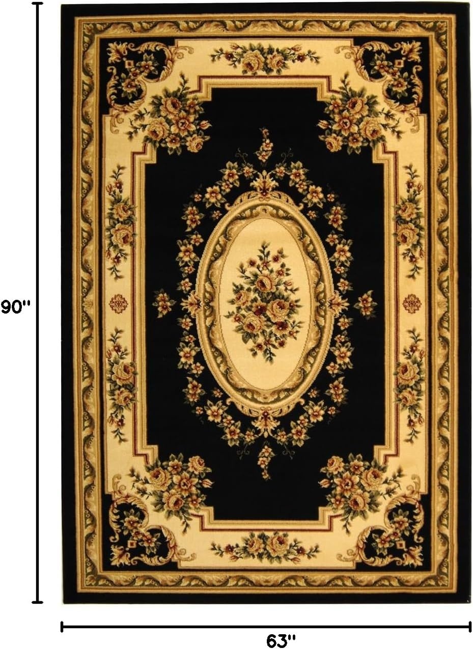 image:imageSAFAVIEH Lyndhurst Collection Area Rug 8 x 11 Red amp Ivory Traditional European Medallion Design NonShedding amp Easy Care Ideal for High Traffic Areas in Living Room Bedroom LNH218CBlackIvory