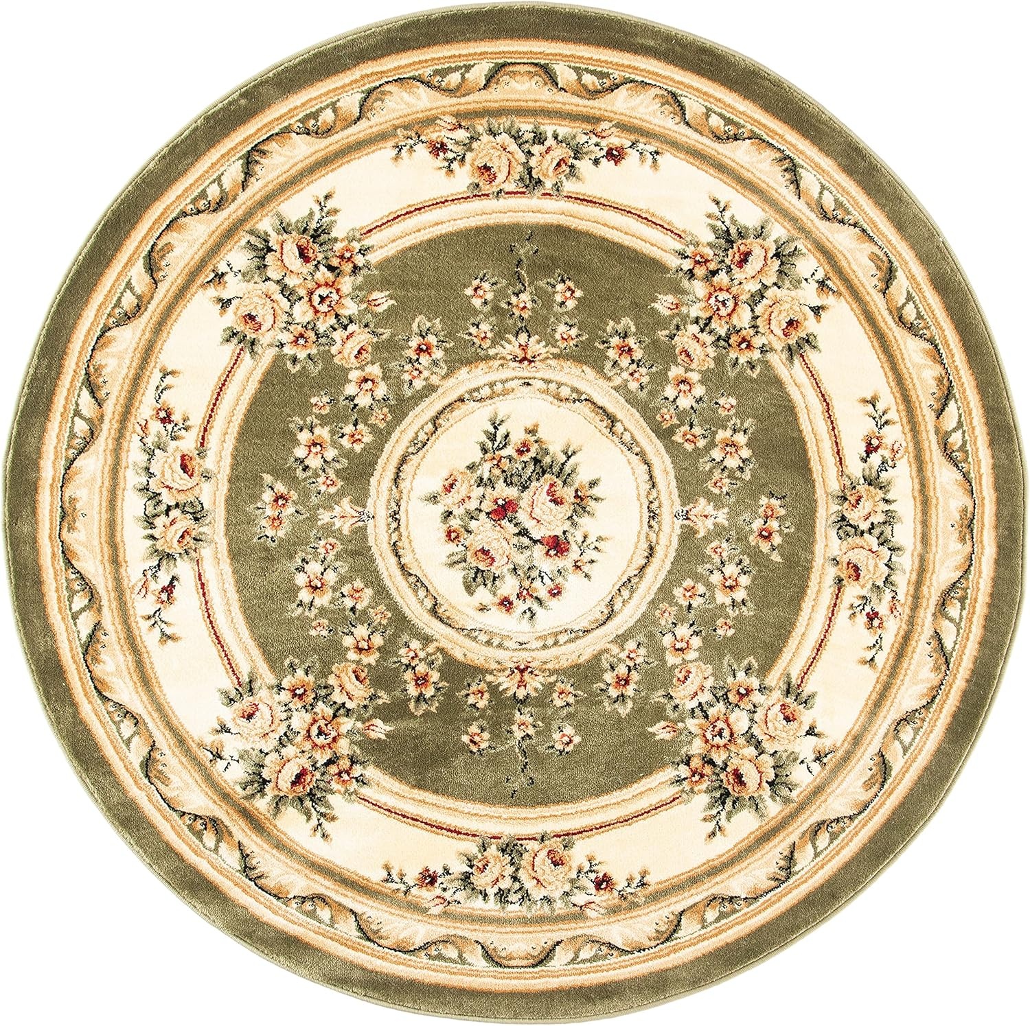 image:imageSAFAVIEH Lyndhurst Collection Area Rug 8 x 11 Red amp Ivory Traditional European Medallion Design NonShedding amp Easy Care Ideal for High Traffic Areas in Living Room Bedroom LNH218CSageIvory