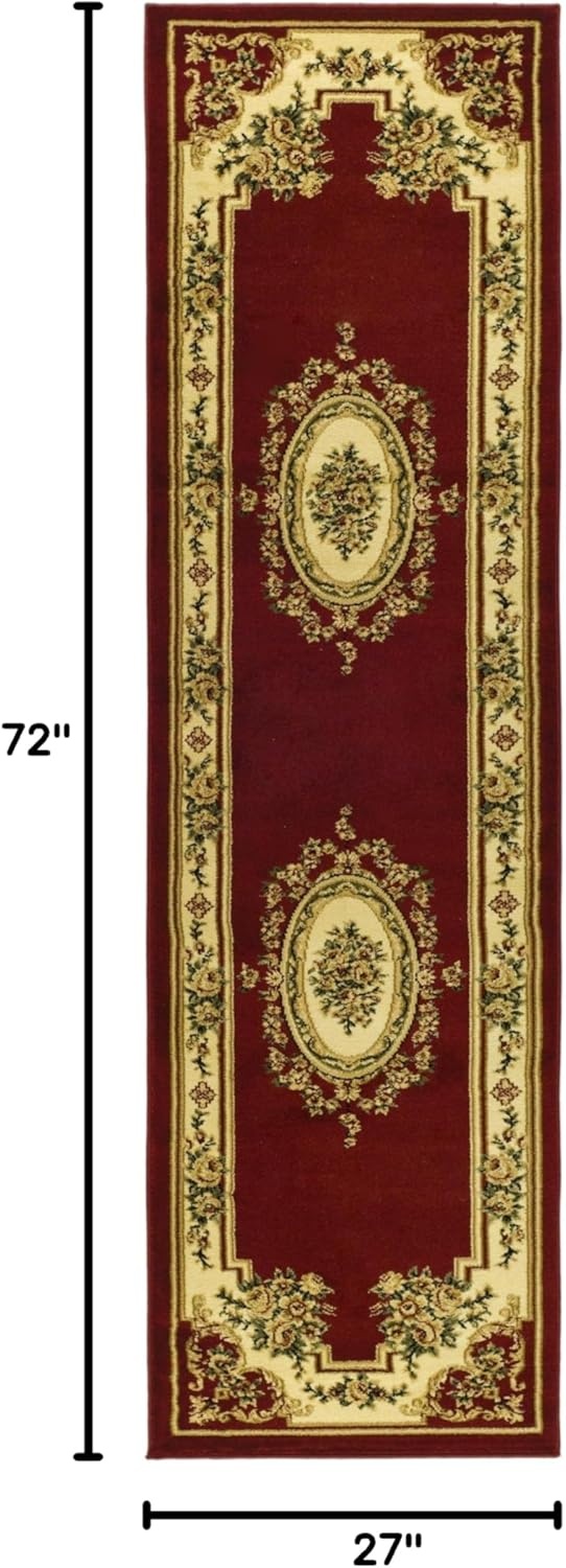 image:imageSAFAVIEH Lyndhurst Collection Area Rug 8 x 11 Red amp Ivory Traditional European Medallion Design NonShedding amp Easy Care Ideal for High Traffic Areas in Living Room Bedroom LNH218CRedIvory