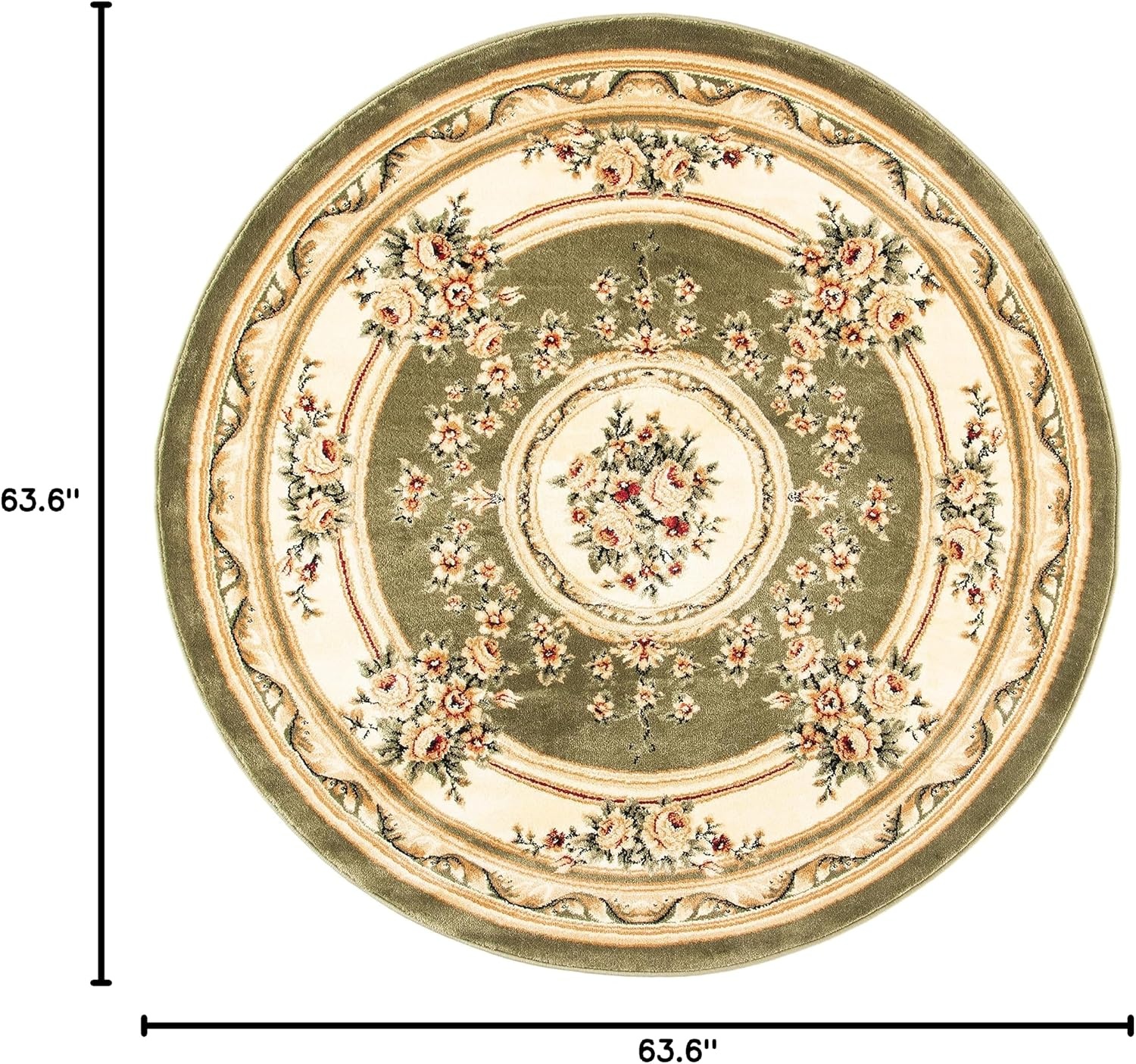 image:imageSAFAVIEH Lyndhurst Collection Area Rug 8 x 11 Red amp Ivory Traditional European Medallion Design NonShedding amp Easy Care Ideal for High Traffic Areas in Living Room Bedroom LNH218CSageIvory