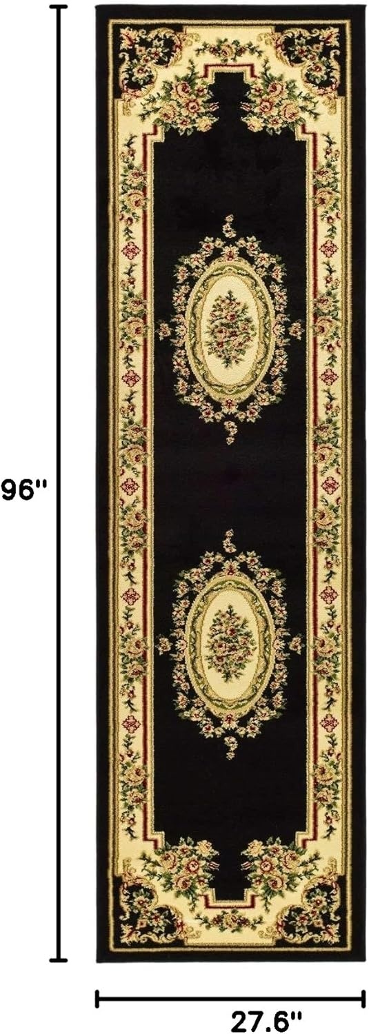 image:imageSAFAVIEH Lyndhurst Collection Area Rug 8 x 11 Red amp Ivory Traditional European Medallion Design NonShedding amp Easy Care Ideal for High Traffic Areas in Living Room Bedroom LNH218CBlackIvory