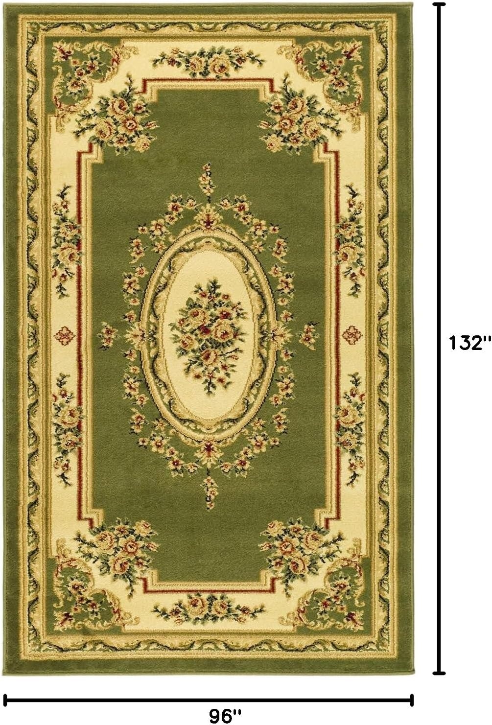 image:imageSAFAVIEH Lyndhurst Collection Area Rug 8 x 11 Red amp Ivory Traditional European Medallion Design NonShedding amp Easy Care Ideal for High Traffic Areas in Living Room Bedroom LNH218CSageIvory