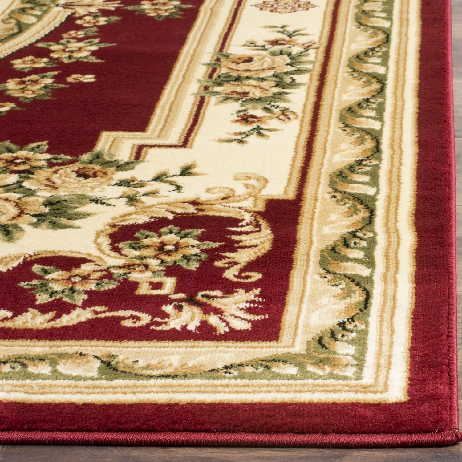 image:imageSAFAVIEH Lyndhurst Collection Area Rug 8 x 11 Red amp Ivory Traditional European Medallion Design NonShedding amp Easy Care Ideal for High Traffic Areas in Living Room Bedroom LNH218CRedIvory