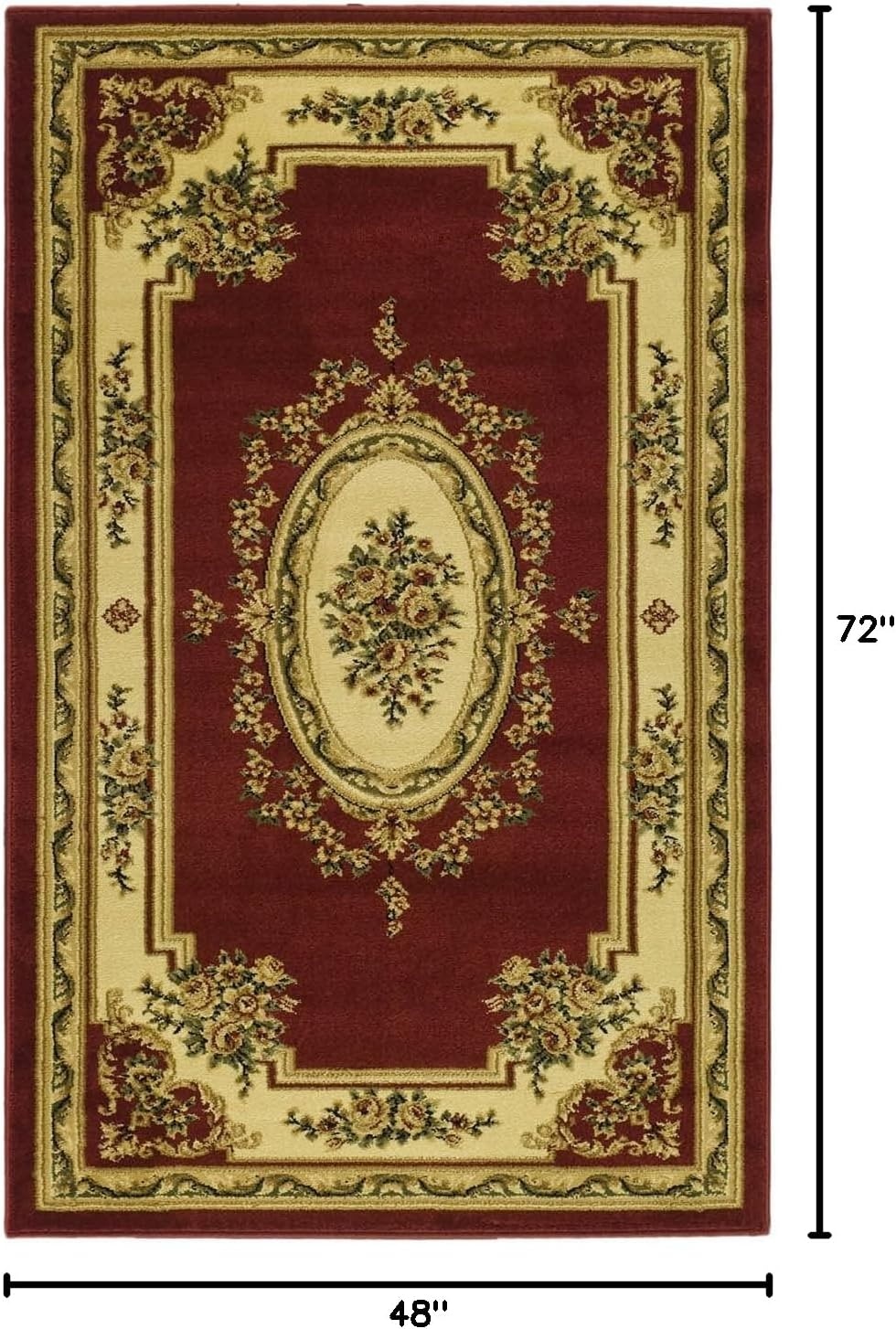 image:imageSAFAVIEH Lyndhurst Collection Area Rug 8 x 11 Red amp Ivory Traditional European Medallion Design NonShedding amp Easy Care Ideal for High Traffic Areas in Living Room Bedroom LNH218CRedIvory