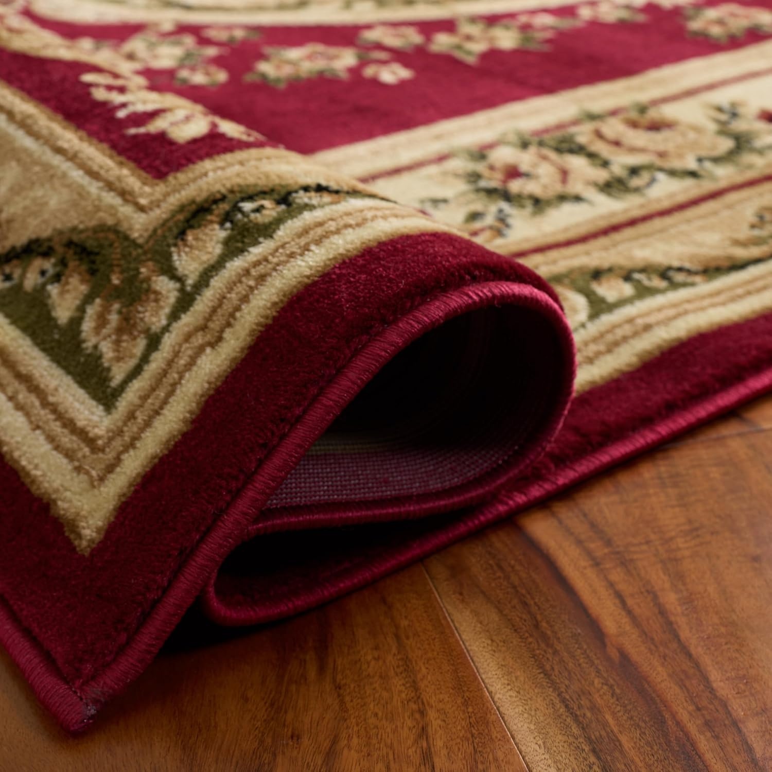 image:imageSAFAVIEH Lyndhurst Collection Area Rug 8 x 11 Red amp Ivory Traditional European Medallion Design NonShedding amp Easy Care Ideal for High Traffic Areas in Living Room Bedroom LNH218CRedIvory