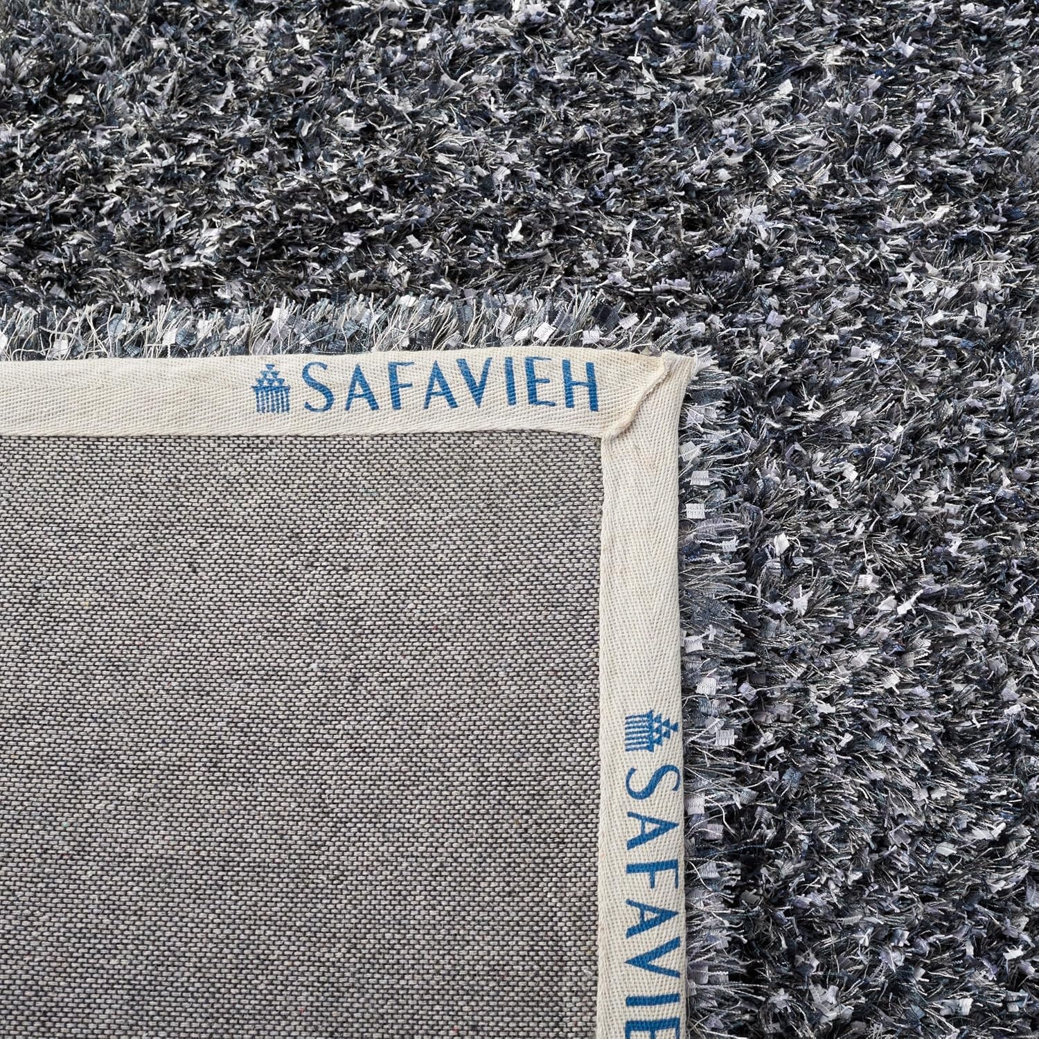 image:imageSAFAVIEH Malibu Shag Collection Area Rug 86 x 12 Silver Handmade Solid 14inch Thick Ideal for High Traffic Areas in Living Room Bedroom MLS431SCharcoal