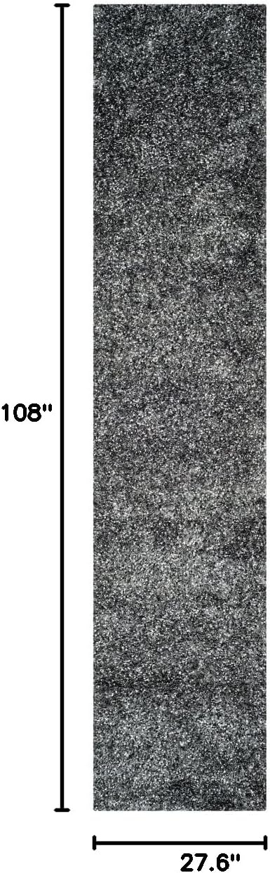 image:imageSAFAVIEH Malibu Shag Collection Area Rug 86 x 12 Silver Handmade Solid 14inch Thick Ideal for High Traffic Areas in Living Room Bedroom MLS431SCharcoal