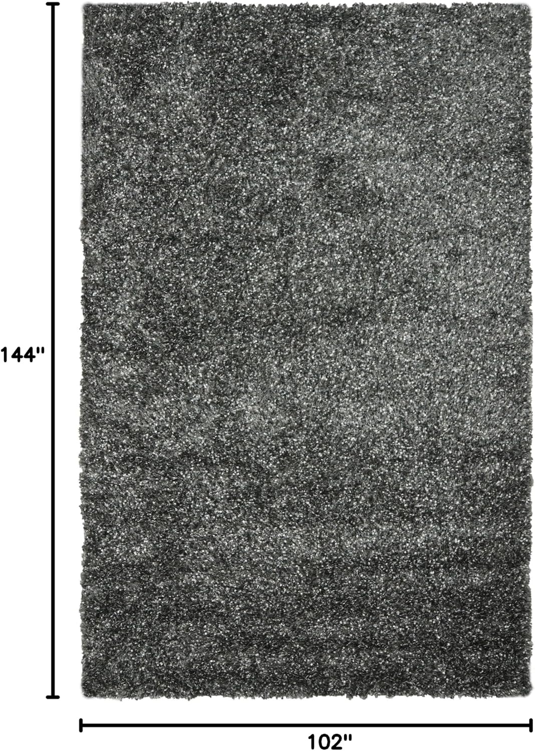 image:imageSAFAVIEH Malibu Shag Collection Area Rug 86 x 12 Silver Handmade Solid 14inch Thick Ideal for High Traffic Areas in Living Room Bedroom MLS431SCharcoal