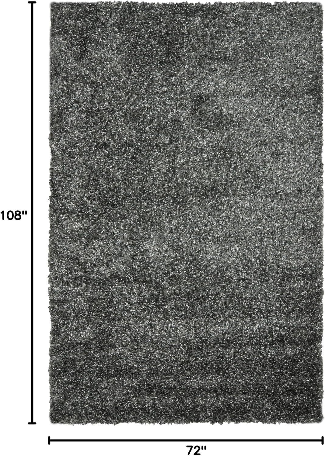 image:imageSAFAVIEH Malibu Shag Collection Area Rug 86 x 12 Silver Handmade Solid 14inch Thick Ideal for High Traffic Areas in Living Room Bedroom MLS431SCharcoal