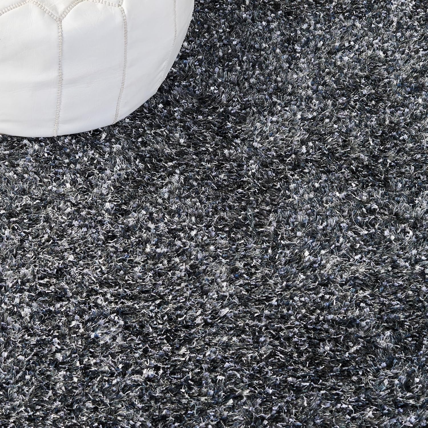image:imageSAFAVIEH Malibu Shag Collection Area Rug 86 x 12 Silver Handmade Solid 14inch Thick Ideal for High Traffic Areas in Living Room Bedroom MLS431SCharcoal