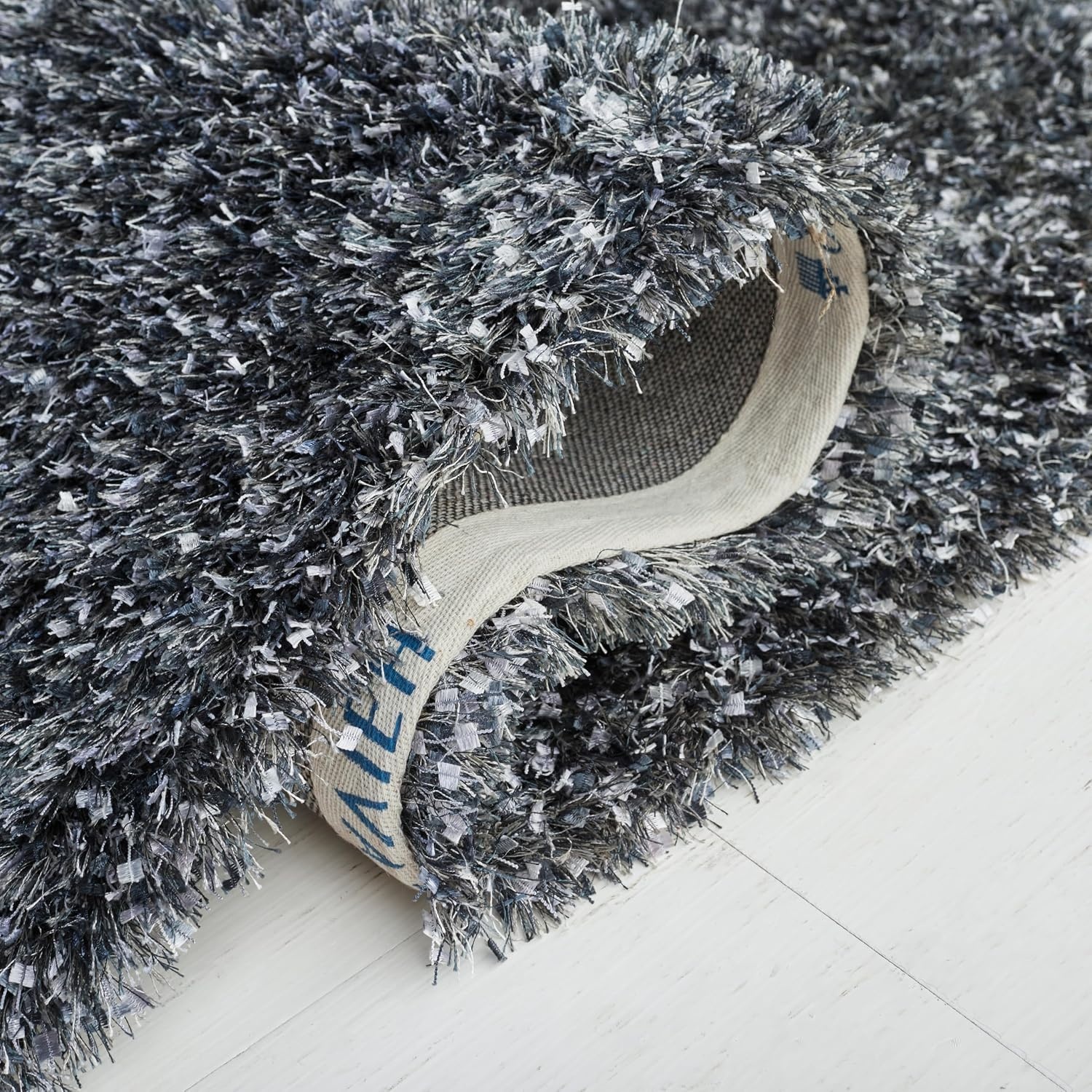 image:imageSAFAVIEH Malibu Shag Collection Area Rug 86 x 12 Silver Handmade Solid 14inch Thick Ideal for High Traffic Areas in Living Room Bedroom MLS431SCharcoal