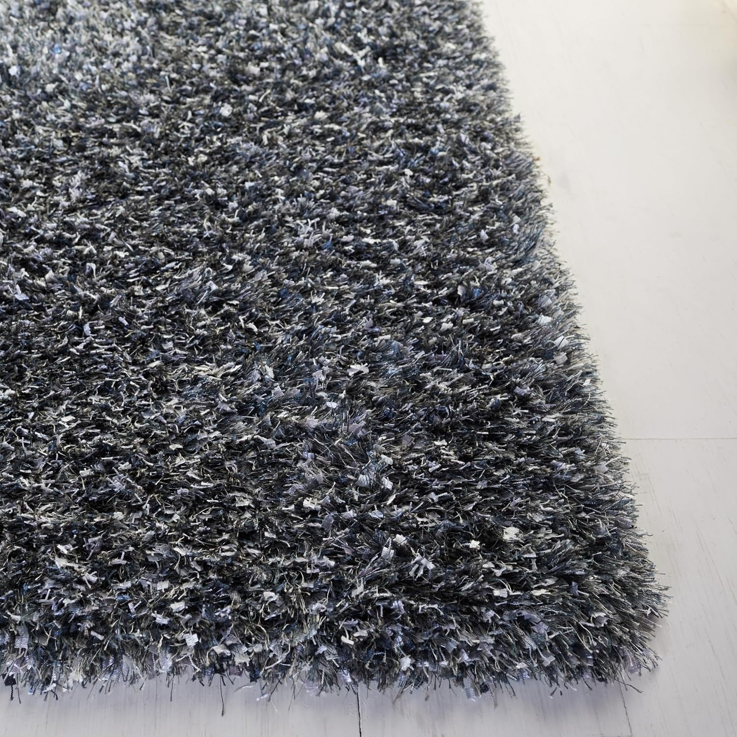 image:imageSAFAVIEH Malibu Shag Collection Area Rug 86 x 12 Silver Handmade Solid 14inch Thick Ideal for High Traffic Areas in Living Room Bedroom MLS431SCharcoal
