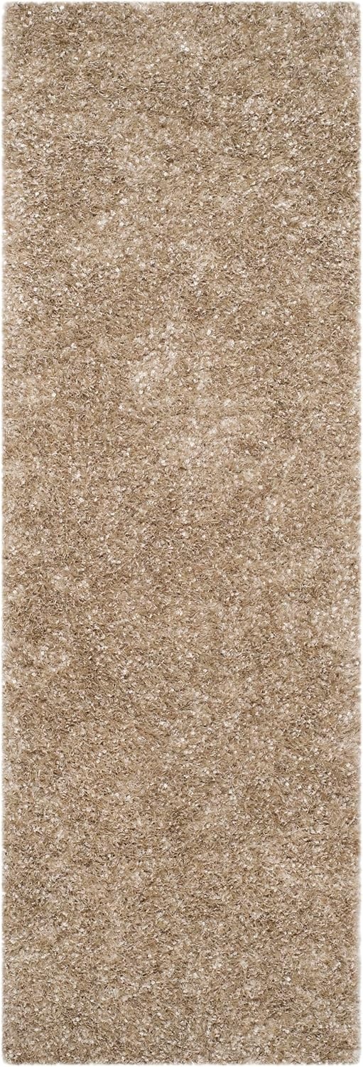 image:imageSAFAVIEH Malibu Shag Collection Area Rug 86 x 12 Silver Handmade Solid 14inch Thick Ideal for High Traffic Areas in Living Room Bedroom MLS431SNatural