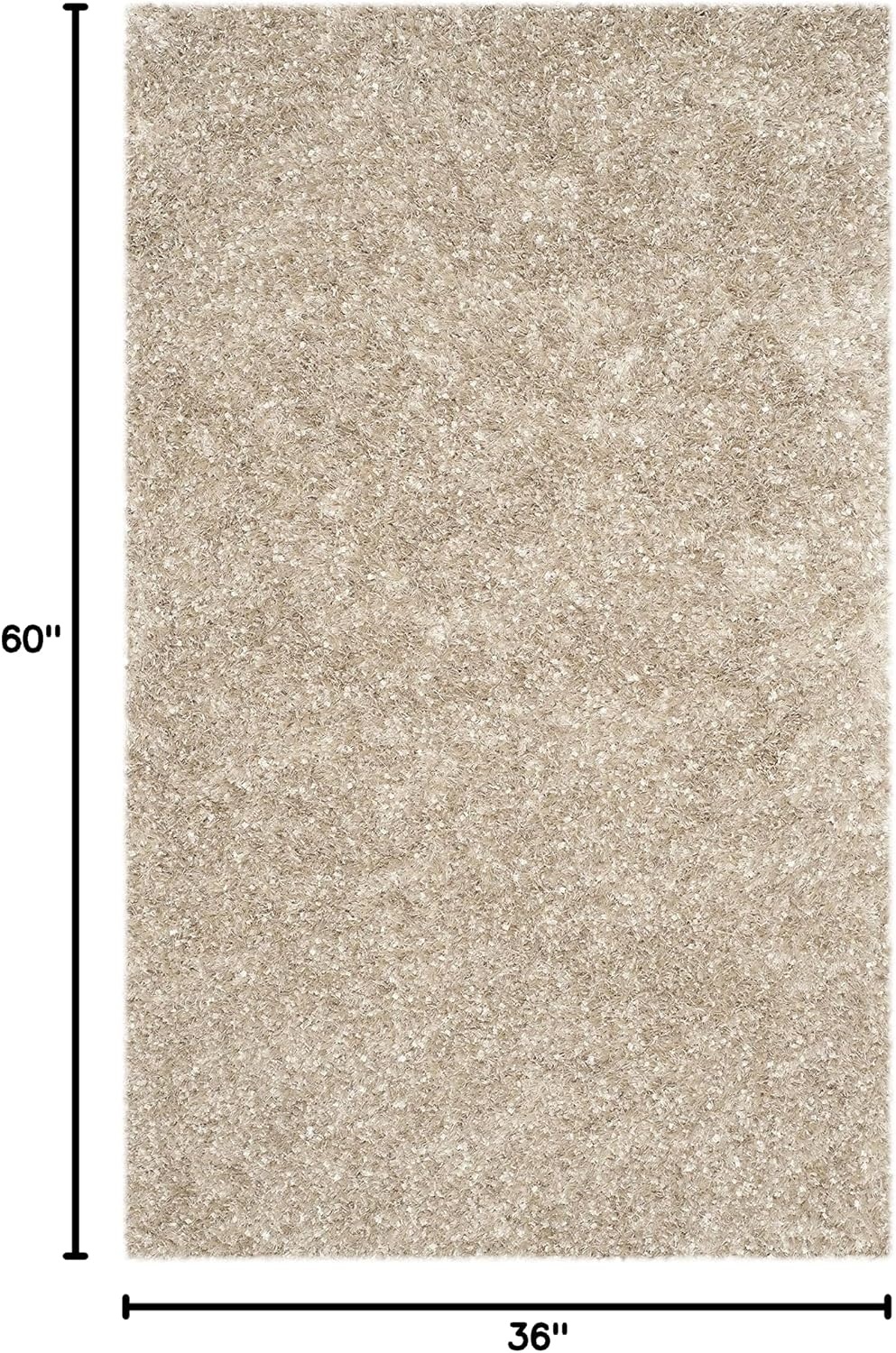 image:imageSAFAVIEH Malibu Shag Collection Area Rug 86 x 12 Silver Handmade Solid 14inch Thick Ideal for High Traffic Areas in Living Room Bedroom MLS431SNatural