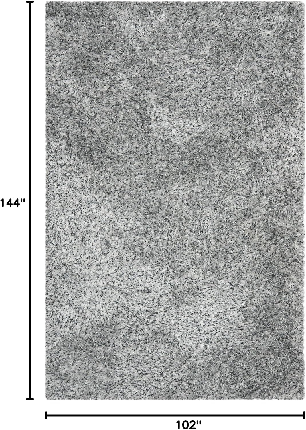 image:imageSAFAVIEH Malibu Shag Collection Area Rug 86 x 12 Silver Handmade Solid 14inch Thick Ideal for High Traffic Areas in Living Room Bedroom MLS431SSilver