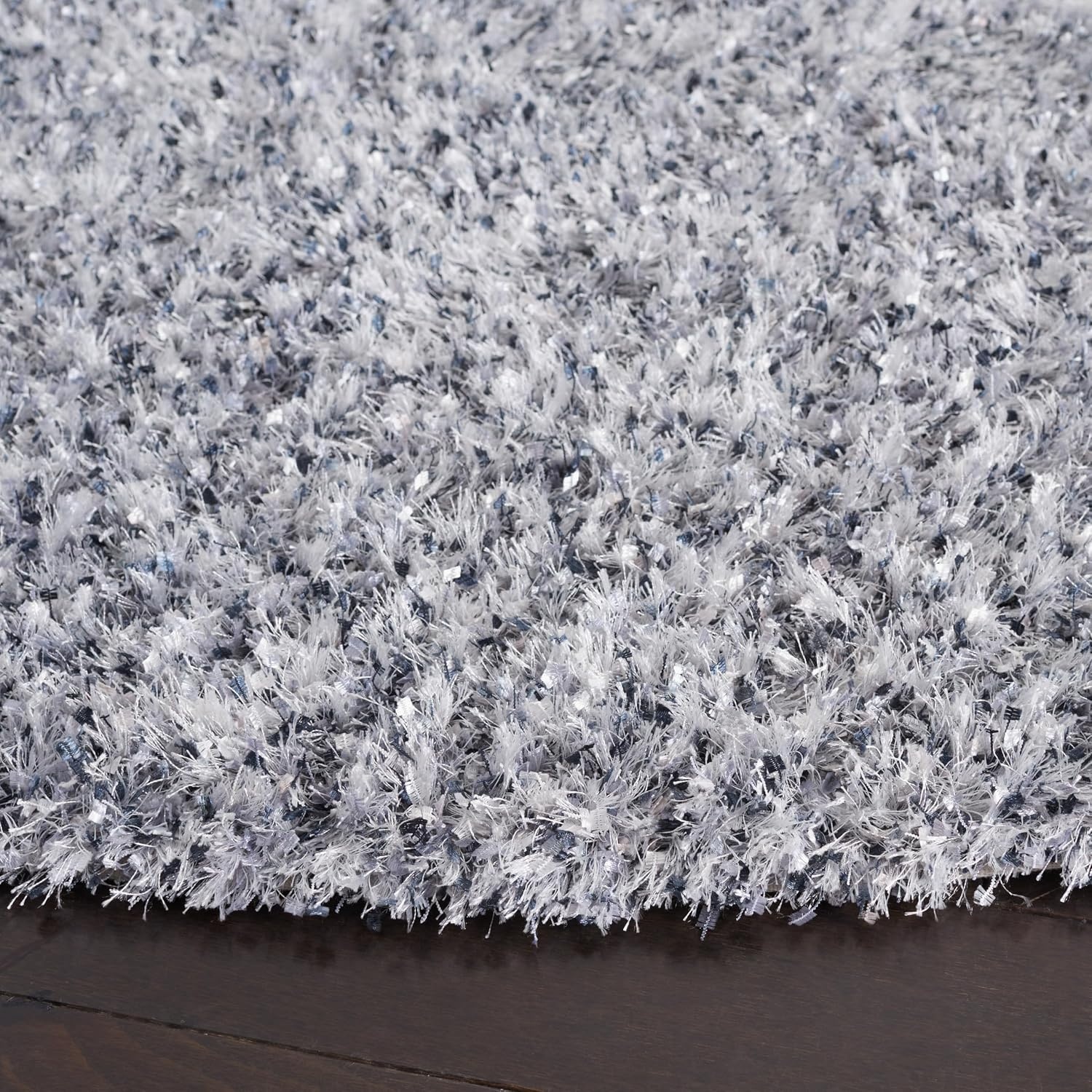 image:imageSAFAVIEH Malibu Shag Collection Area Rug 86 x 12 Silver Handmade Solid 14inch Thick Ideal for High Traffic Areas in Living Room Bedroom MLS431SSilver