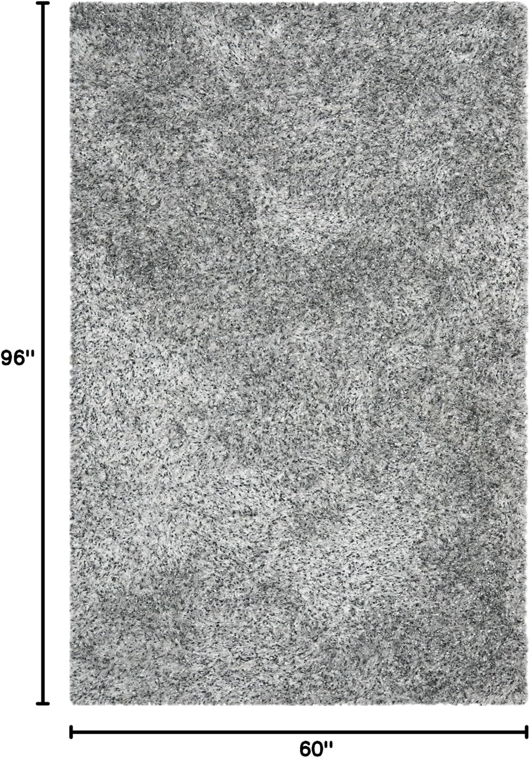 image:imageSAFAVIEH Malibu Shag Collection Area Rug 86 x 12 Silver Handmade Solid 14inch Thick Ideal for High Traffic Areas in Living Room Bedroom MLS431SSilver