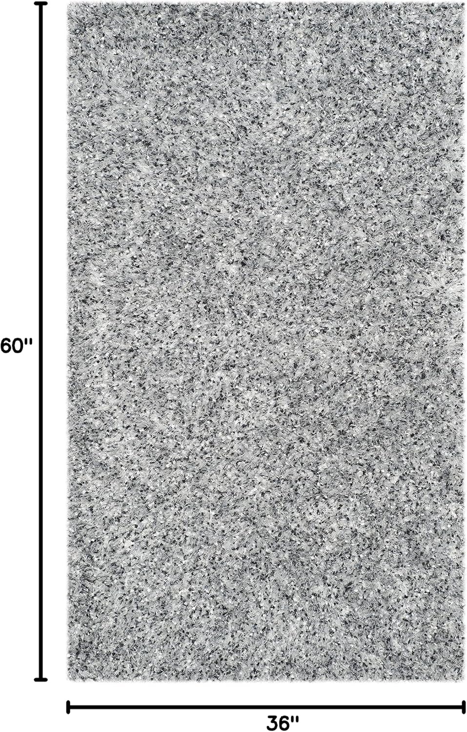 image:imageSAFAVIEH Malibu Shag Collection Area Rug 86 x 12 Silver Handmade Solid 14inch Thick Ideal for High Traffic Areas in Living Room Bedroom MLS431SSilver