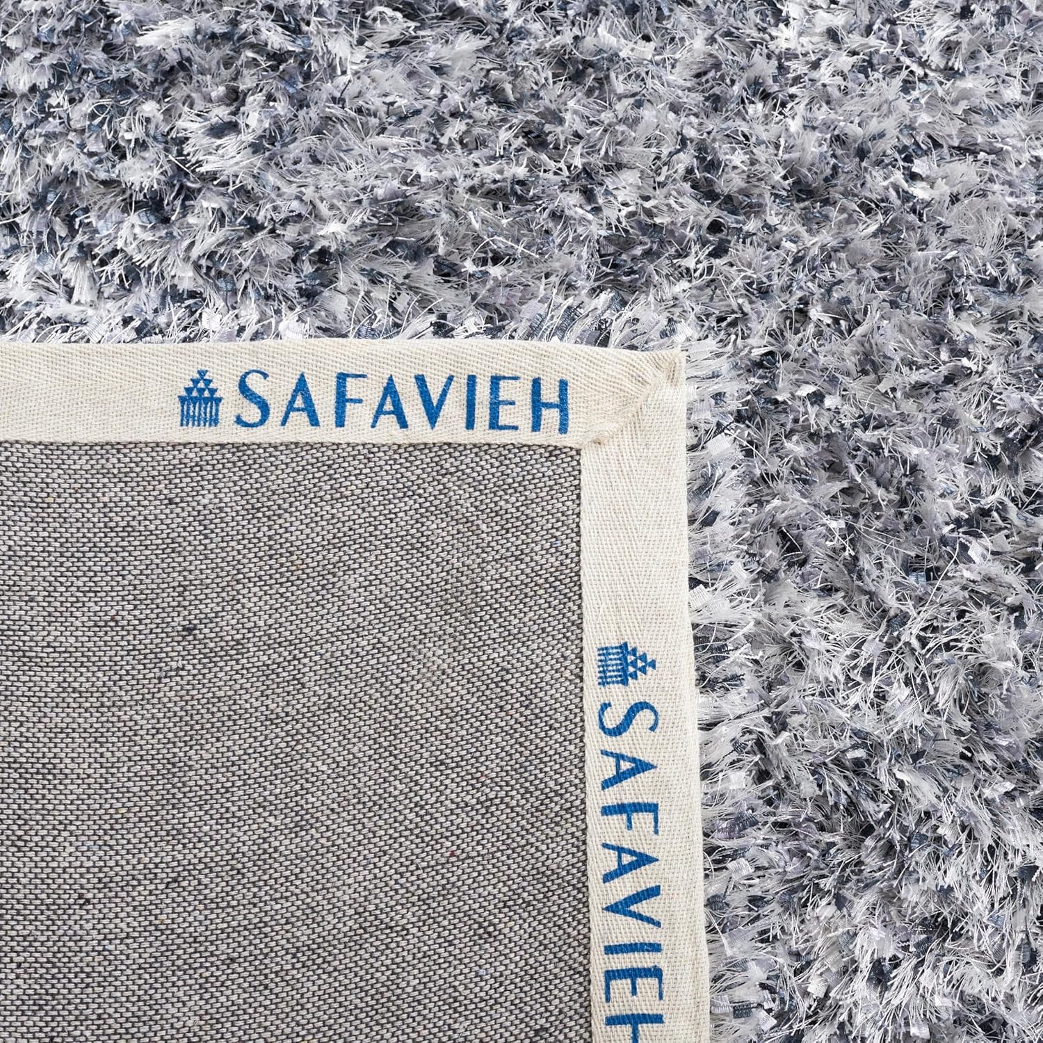 image:imageSAFAVIEH Malibu Shag Collection Area Rug 86 x 12 Silver Handmade Solid 14inch Thick Ideal for High Traffic Areas in Living Room Bedroom MLS431SSilver