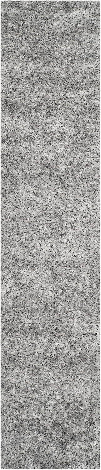 image:imageSAFAVIEH Malibu Shag Collection Area Rug 86 x 12 Silver Handmade Solid 14inch Thick Ideal for High Traffic Areas in Living Room Bedroom MLS431SSilver
