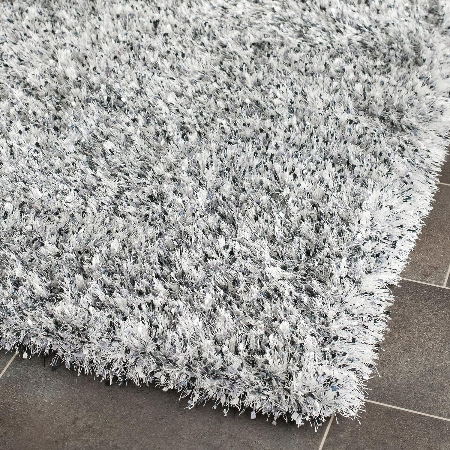 image:imageSAFAVIEH Malibu Shag Collection Area Rug 86 x 12 Silver Handmade Solid 14inch Thick Ideal for High Traffic Areas in Living Room Bedroom MLS431SSilver