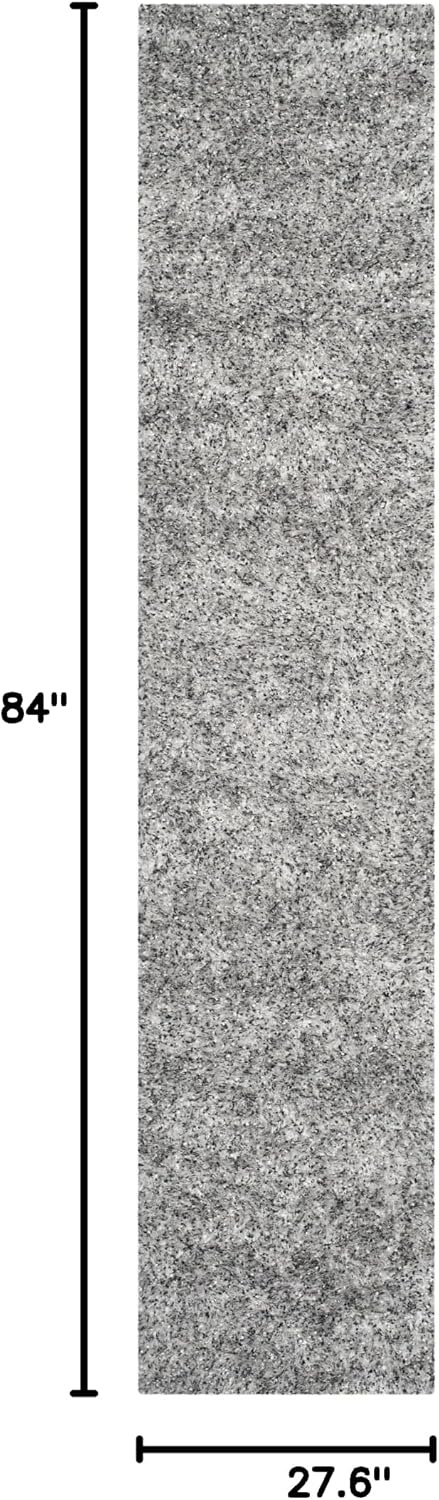 image:imageSAFAVIEH Malibu Shag Collection Area Rug 86 x 12 Silver Handmade Solid 14inch Thick Ideal for High Traffic Areas in Living Room Bedroom MLS431SSilver