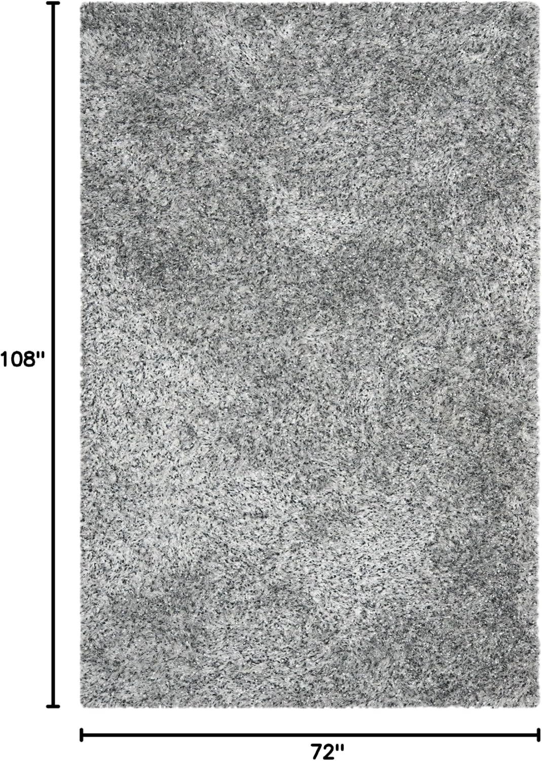 image:imageSAFAVIEH Malibu Shag Collection Area Rug 86 x 12 Silver Handmade Solid 14inch Thick Ideal for High Traffic Areas in Living Room Bedroom MLS431SSilver