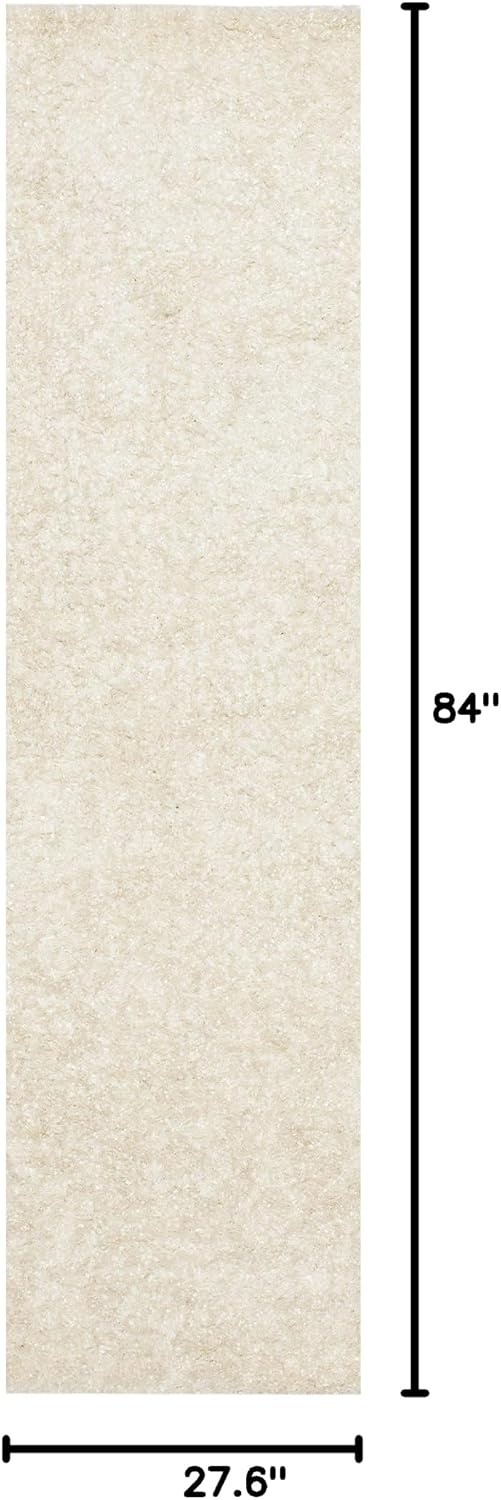 image:imageSAFAVIEH Malibu Shag Collection Area Rug 86 x 12 Silver Handmade Solid 14inch Thick Ideal for High Traffic Areas in Living Room Bedroom MLS431SWhite