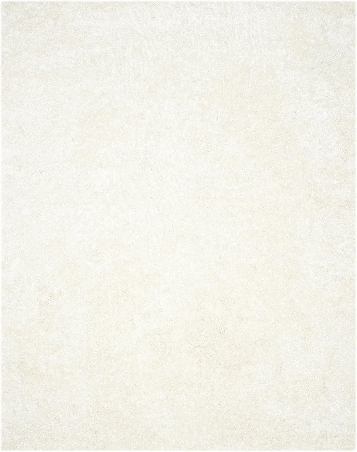 image:imageSAFAVIEH Malibu Shag Collection Area Rug 86 x 12 Silver Handmade Solid 14inch Thick Ideal for High Traffic Areas in Living Room Bedroom MLS431SWhite