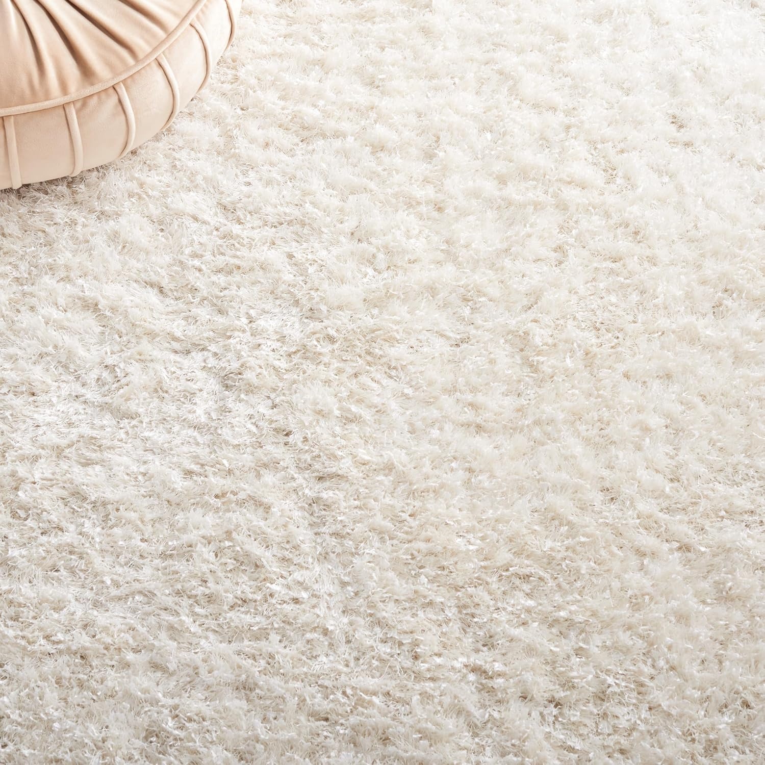 image:imageSAFAVIEH Malibu Shag Collection Area Rug 86 x 12 Silver Handmade Solid 14inch Thick Ideal for High Traffic Areas in Living Room Bedroom MLS431SWhite