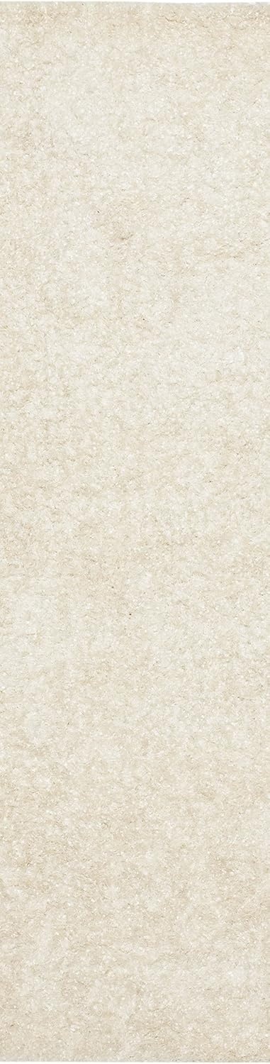 image:imageSAFAVIEH Malibu Shag Collection Area Rug 86 x 12 Silver Handmade Solid 14inch Thick Ideal for High Traffic Areas in Living Room Bedroom MLS431SWhite