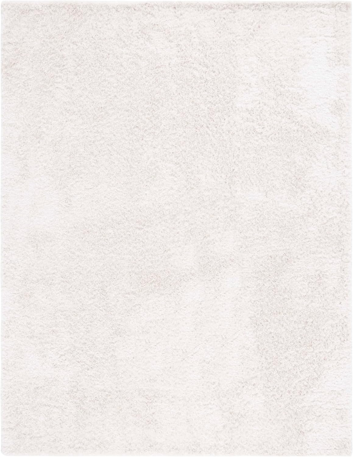 image:imageSAFAVIEH Malibu Shag Collection Area Rug 86 x 12 Silver Handmade Solid 14inch Thick Ideal for High Traffic Areas in Living Room Bedroom MLS431SWhite