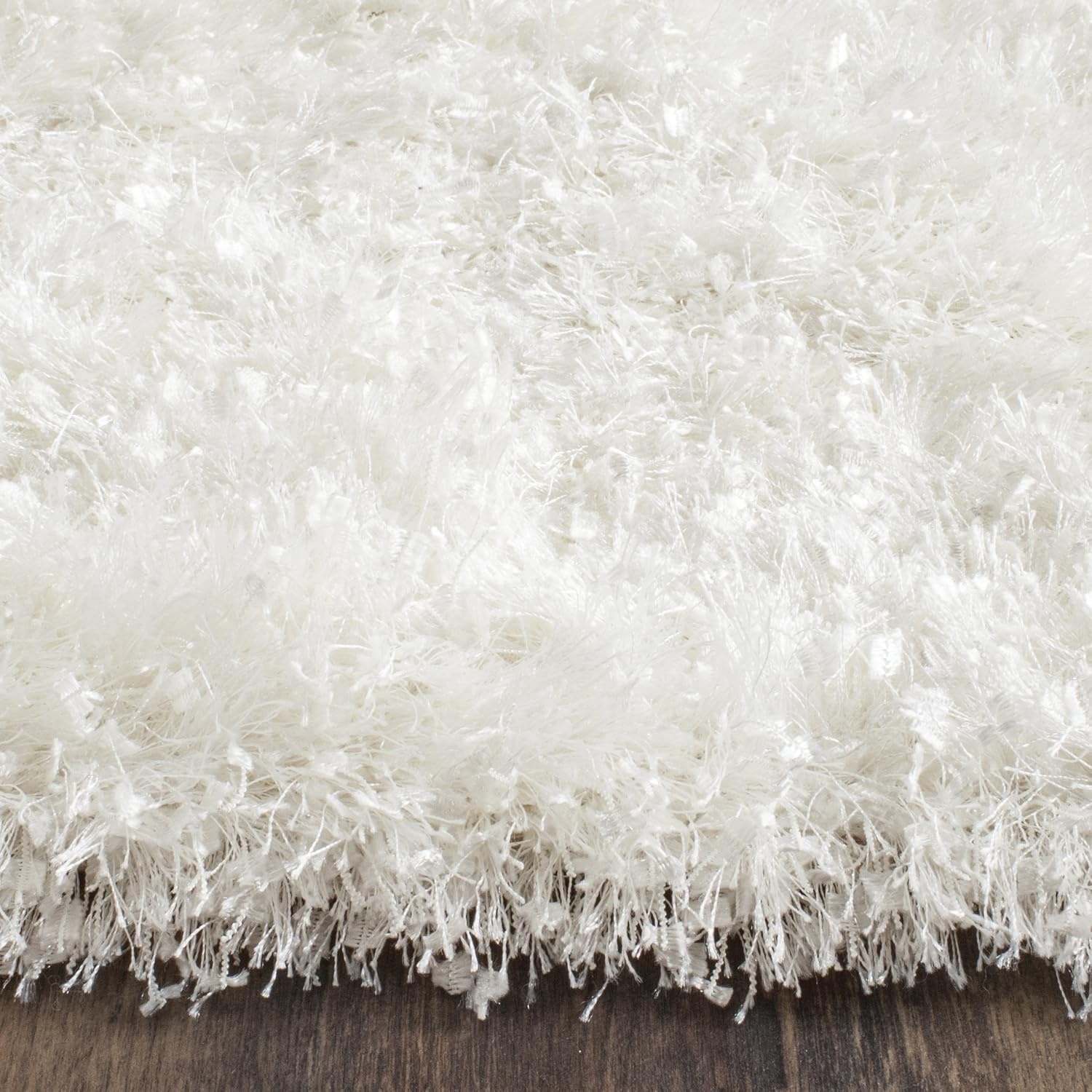image:imageSAFAVIEH Malibu Shag Collection Area Rug 86 x 12 Silver Handmade Solid 14inch Thick Ideal for High Traffic Areas in Living Room Bedroom MLS431SWhite