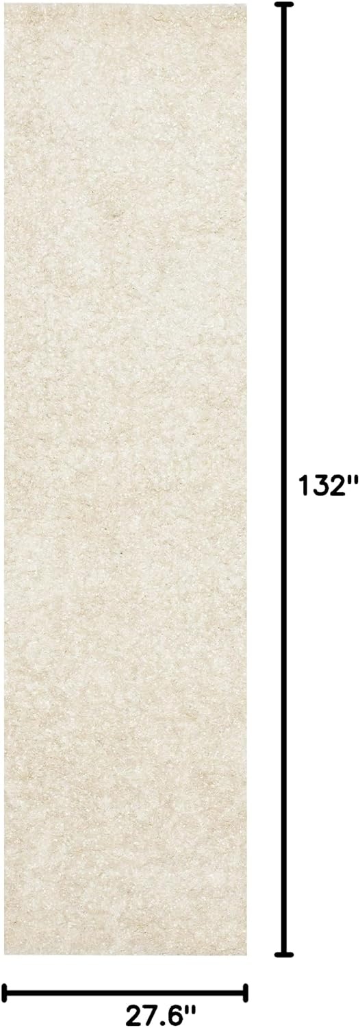 image:imageSAFAVIEH Malibu Shag Collection Area Rug 86 x 12 Silver Handmade Solid 14inch Thick Ideal for High Traffic Areas in Living Room Bedroom MLS431SWhite
