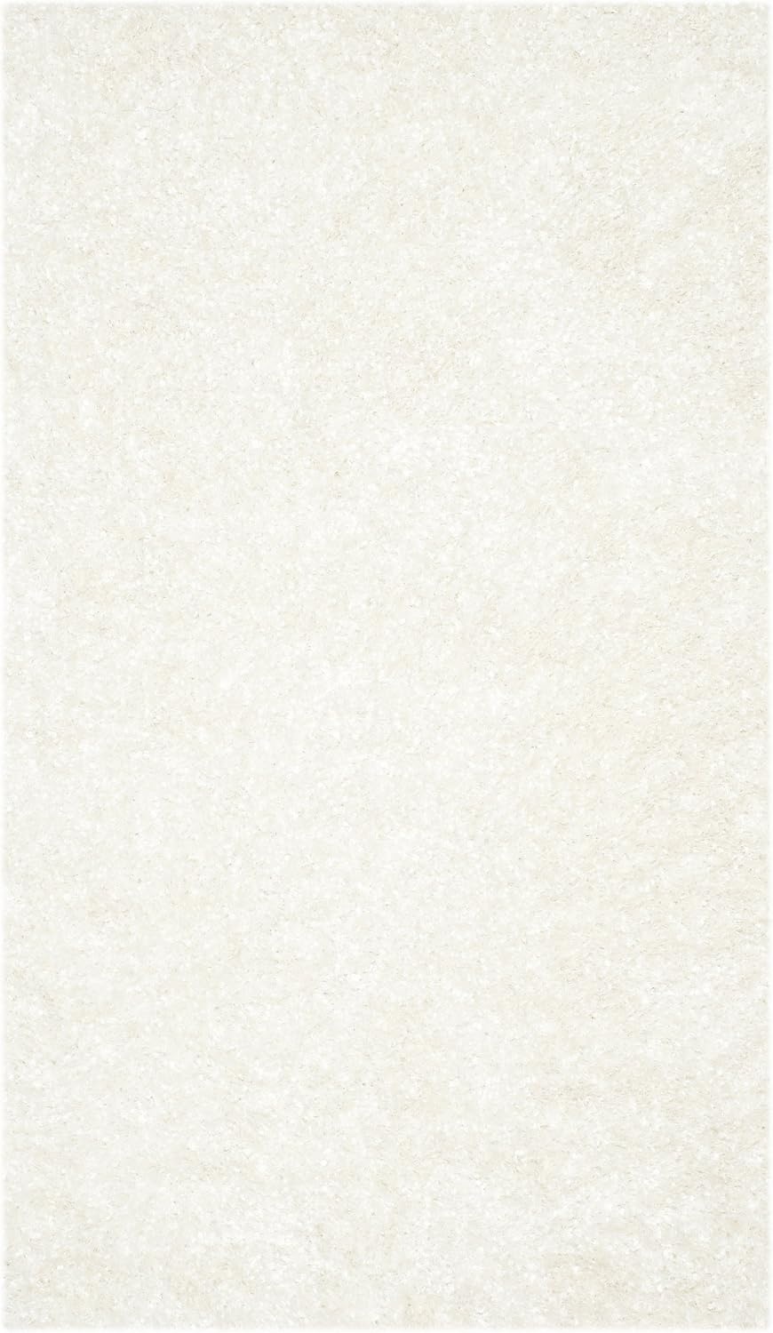 image:imageSAFAVIEH Malibu Shag Collection Area Rug 86 x 12 Silver Handmade Solid 14inch Thick Ideal for High Traffic Areas in Living Room Bedroom MLS431SWhite