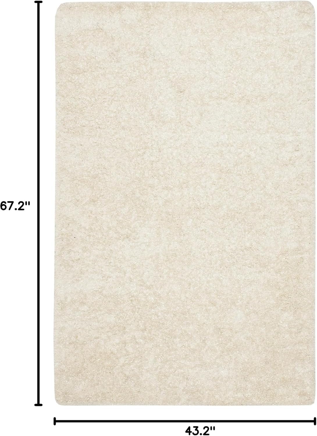 image:imageSAFAVIEH Malibu Shag Collection Area Rug 86 x 12 Silver Handmade Solid 14inch Thick Ideal for High Traffic Areas in Living Room Bedroom MLS431SWhite
