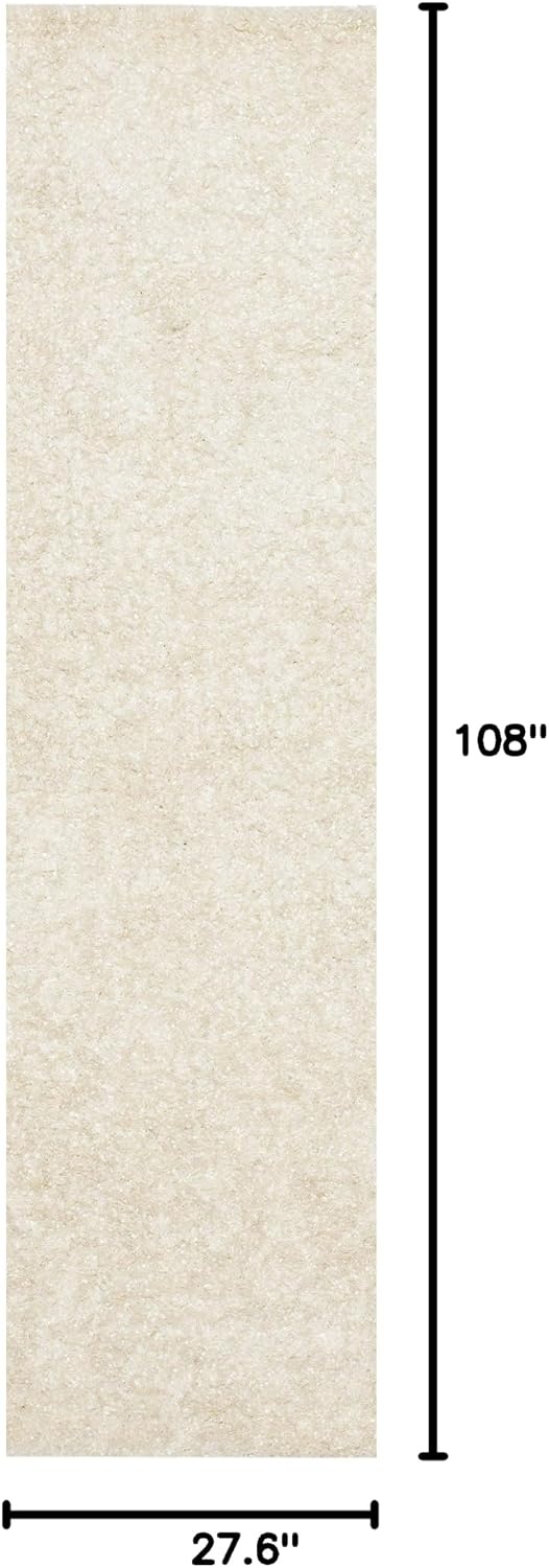 image:imageSAFAVIEH Malibu Shag Collection Area Rug 86 x 12 Silver Handmade Solid 14inch Thick Ideal for High Traffic Areas in Living Room Bedroom MLS431SWhite