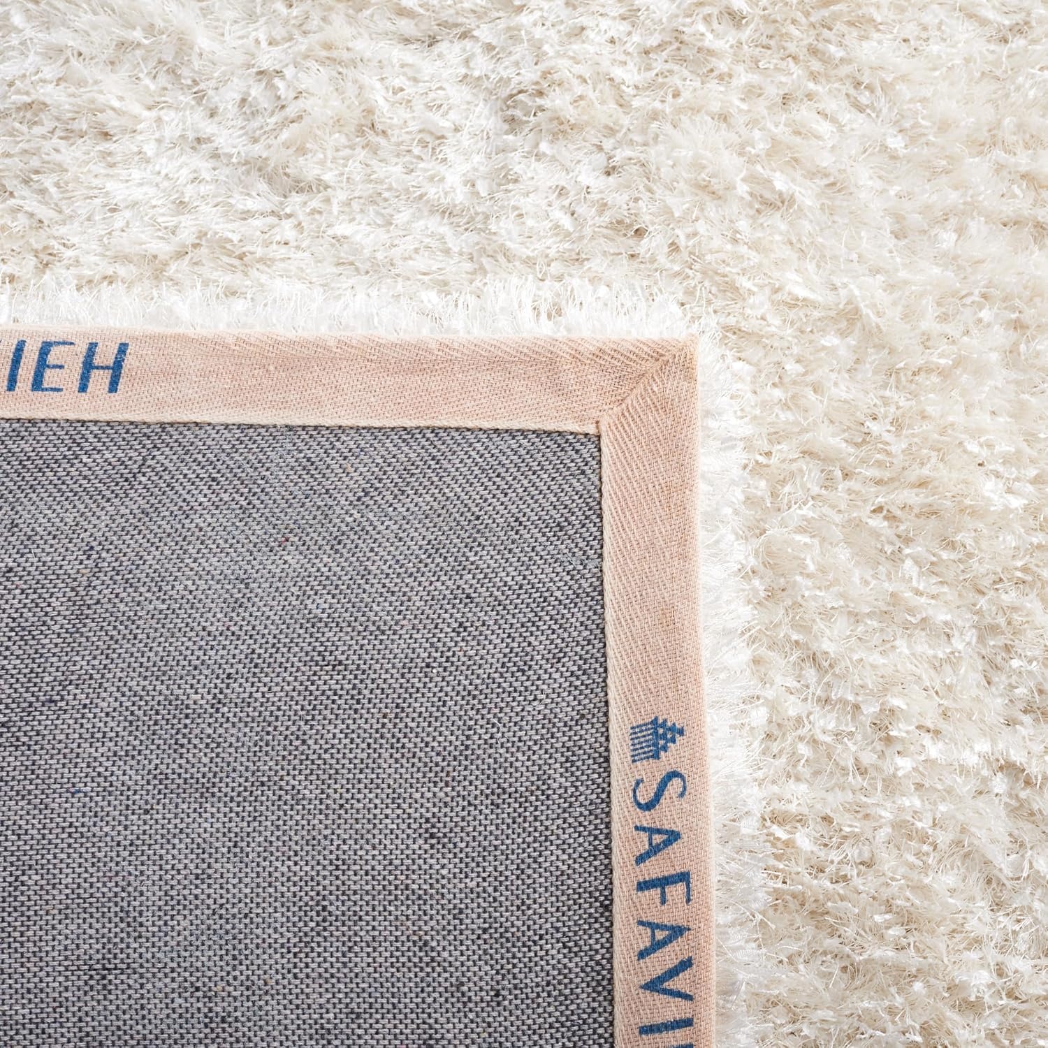 image:imageSAFAVIEH Malibu Shag Collection Area Rug 86 x 12 Silver Handmade Solid 14inch Thick Ideal for High Traffic Areas in Living Room Bedroom MLS431SWhite