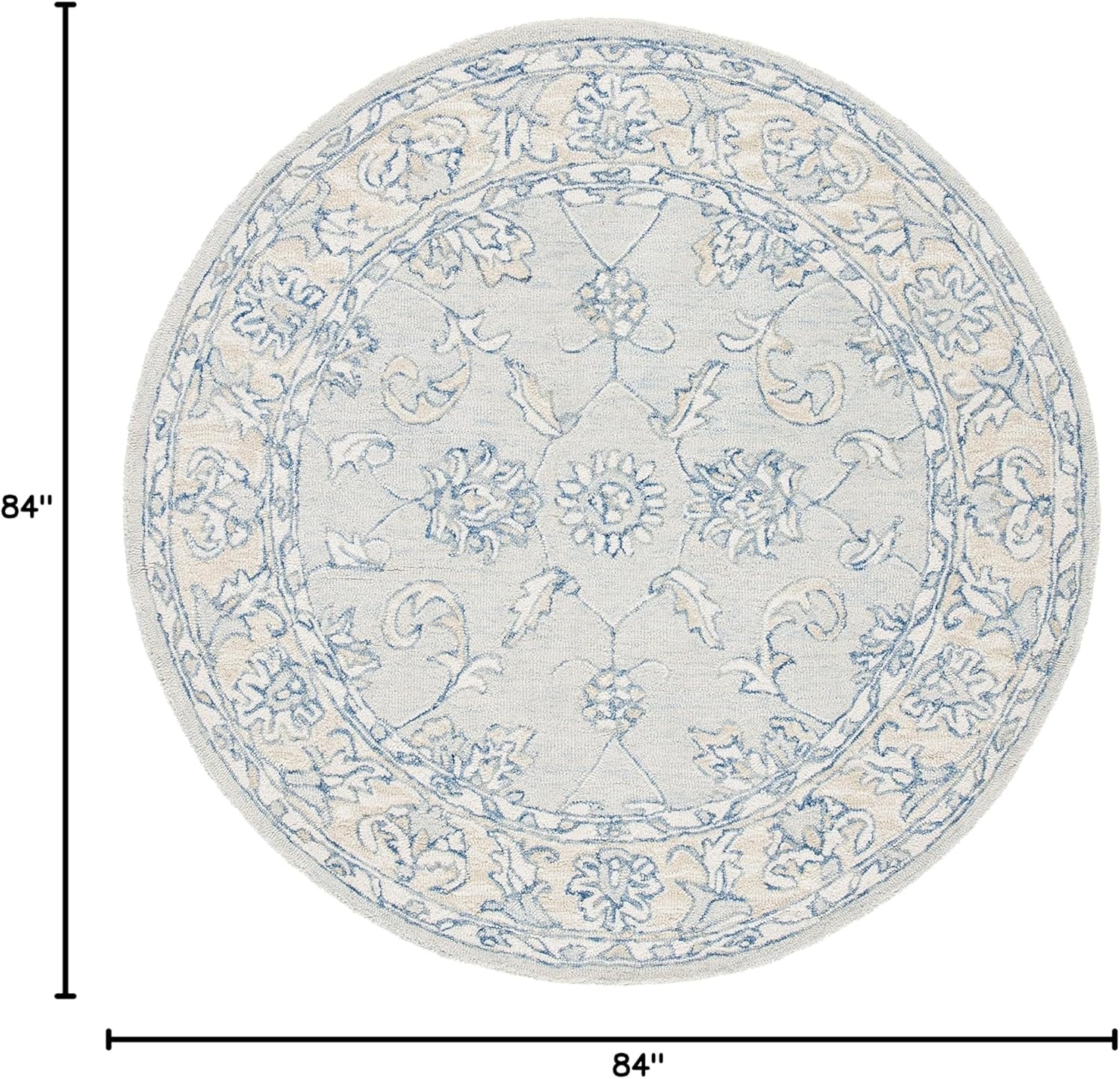 image:imageSAFAVIEH MicroLoop Collection 6 x 9 BlueBeige MLP535M Handmade Premium Wool Living Room Dining Bedroom Area RugBlueBeige