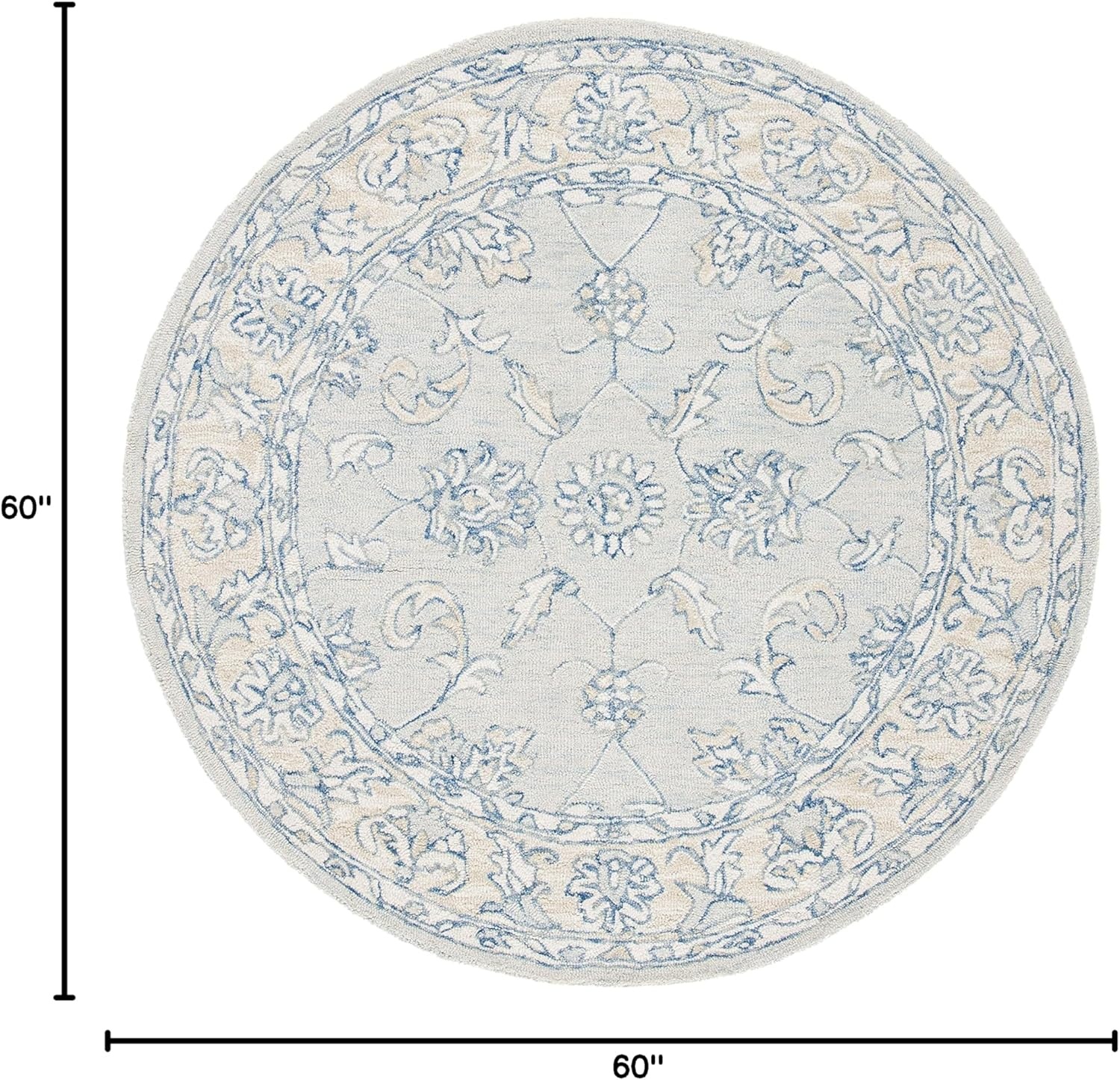 image:imageSAFAVIEH MicroLoop Collection 6 x 9 BlueBeige MLP535M Handmade Premium Wool Living Room Dining Bedroom Area RugBlueBeige