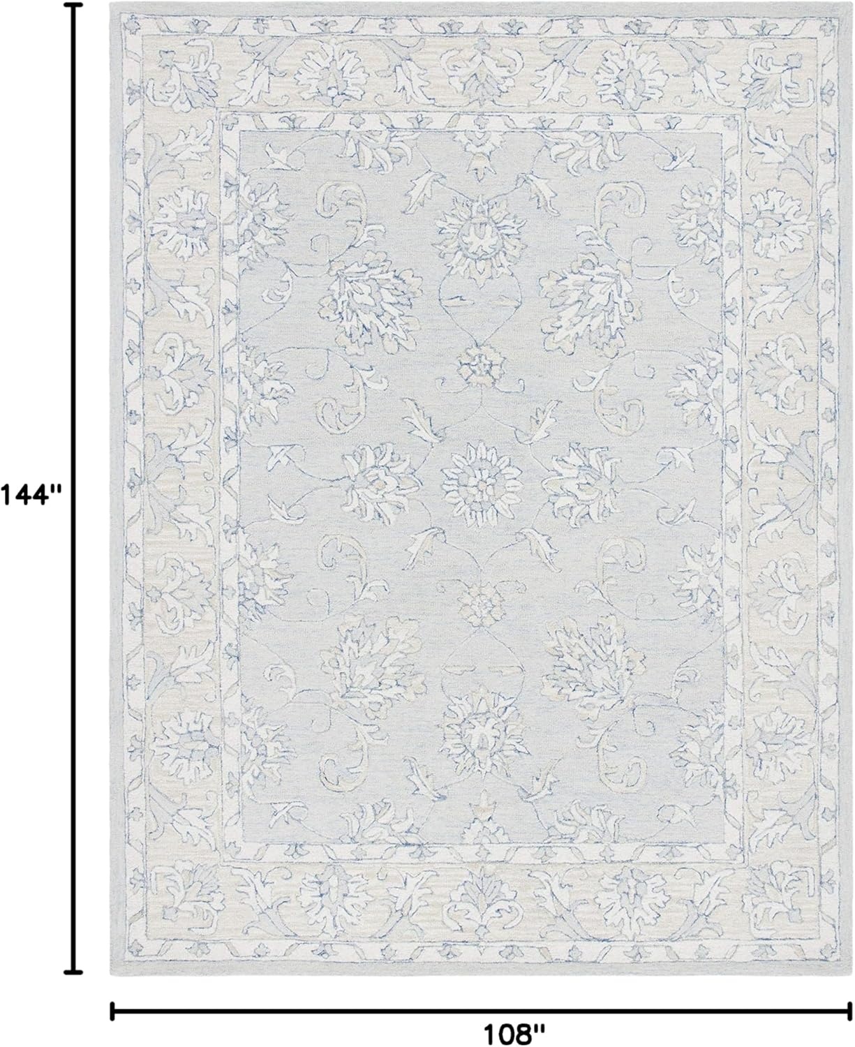 image:imageSAFAVIEH MicroLoop Collection 6 x 9 BlueBeige MLP535M Handmade Premium Wool Living Room Dining Bedroom Area RugBlueBeige