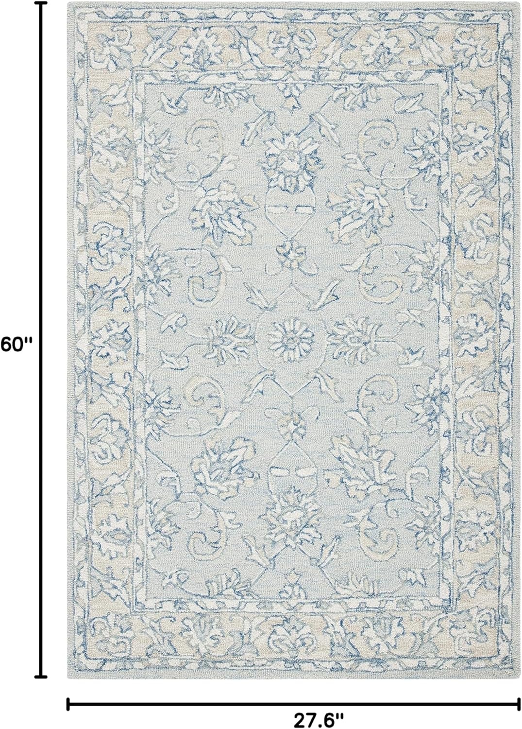 image:imageSAFAVIEH MicroLoop Collection 6 x 9 BlueBeige MLP535M Handmade Premium Wool Living Room Dining Bedroom Area RugBlueBeige
