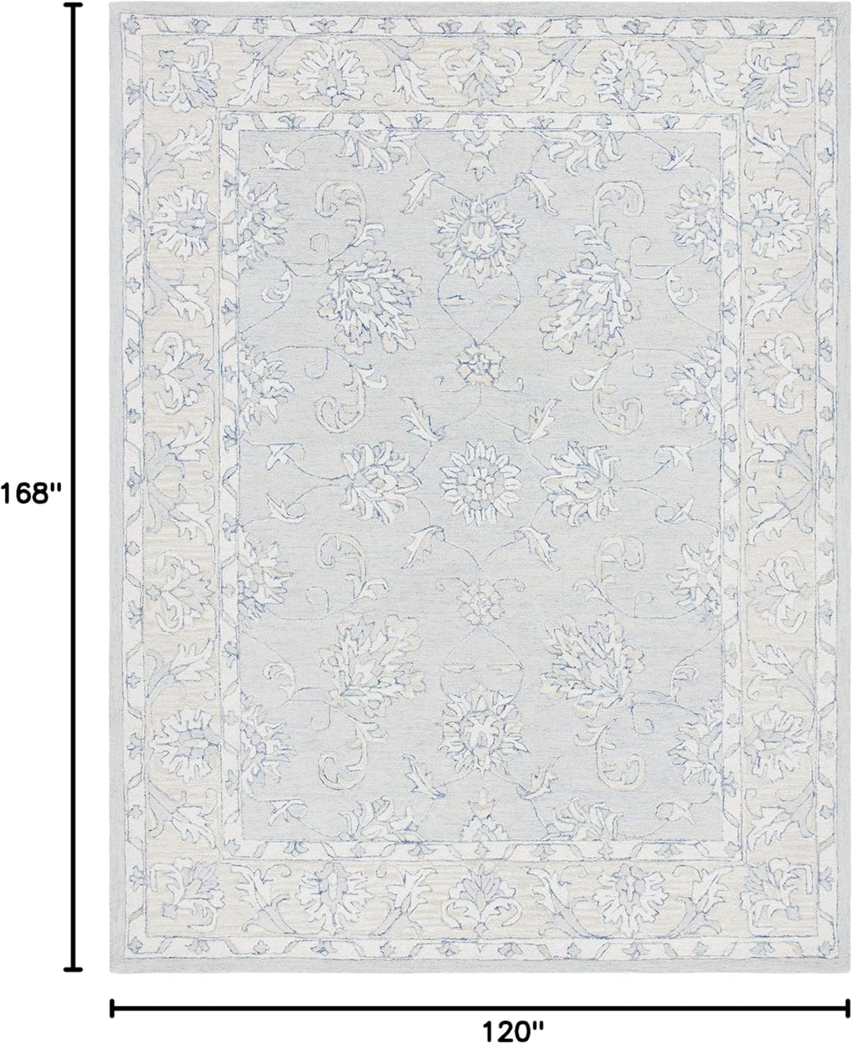 image:imageSAFAVIEH MicroLoop Collection 6 x 9 BlueBeige MLP535M Handmade Premium Wool Living Room Dining Bedroom Area RugBlueBeige