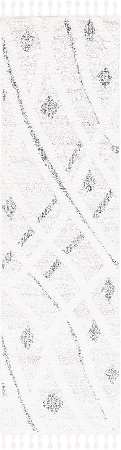 image:imageSAFAVIEH Moroccan Tassel Shag Collection Area Rug 9 x 12 Beige amp Grey Boho Design NonShedding amp Easy Care 2inch Thick Ideal for High Traffic Areas in Living Room Bedroom MTS638ABeigeGrey