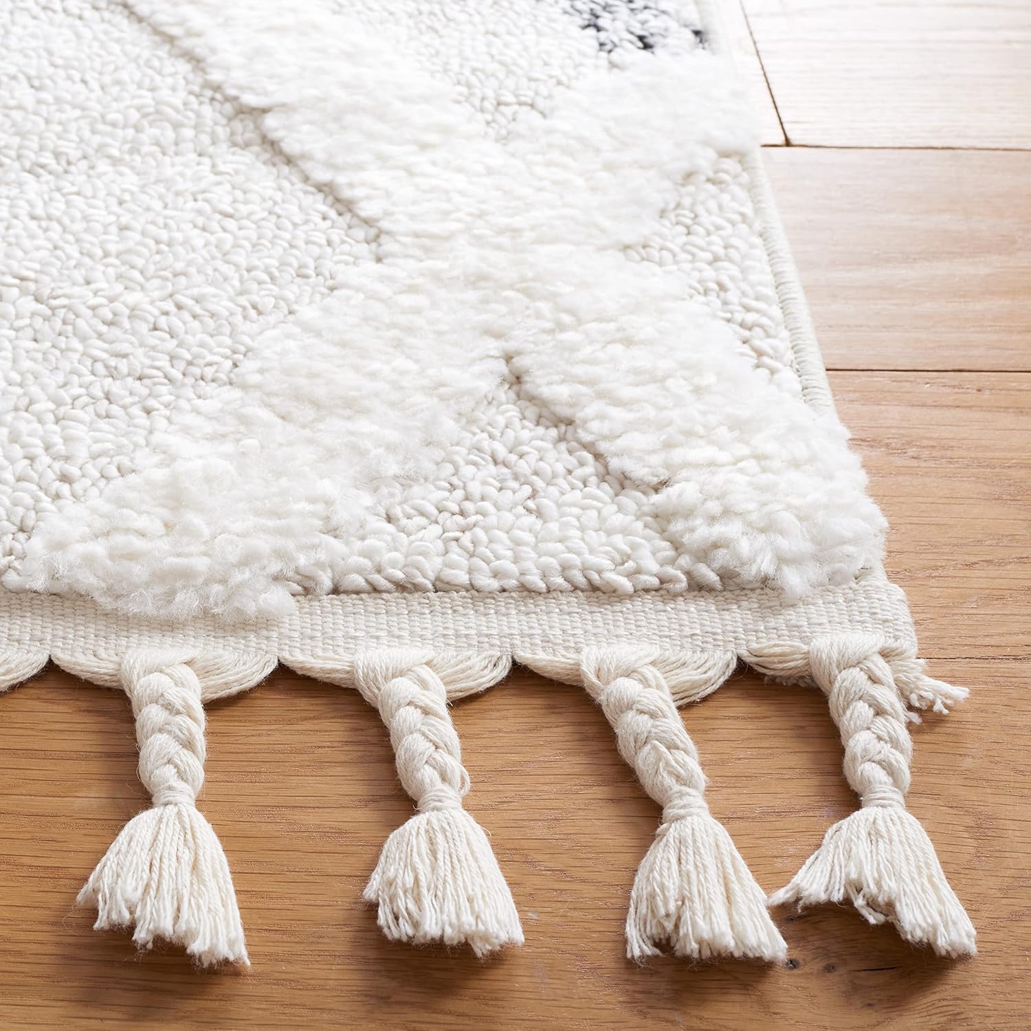 image:imageSAFAVIEH Moroccan Tassel Shag Collection Area Rug 9 x 12 Beige amp Grey Boho Design NonShedding amp Easy Care 2inch Thick Ideal for High Traffic Areas in Living Room Bedroom MTS638ABeigeGrey