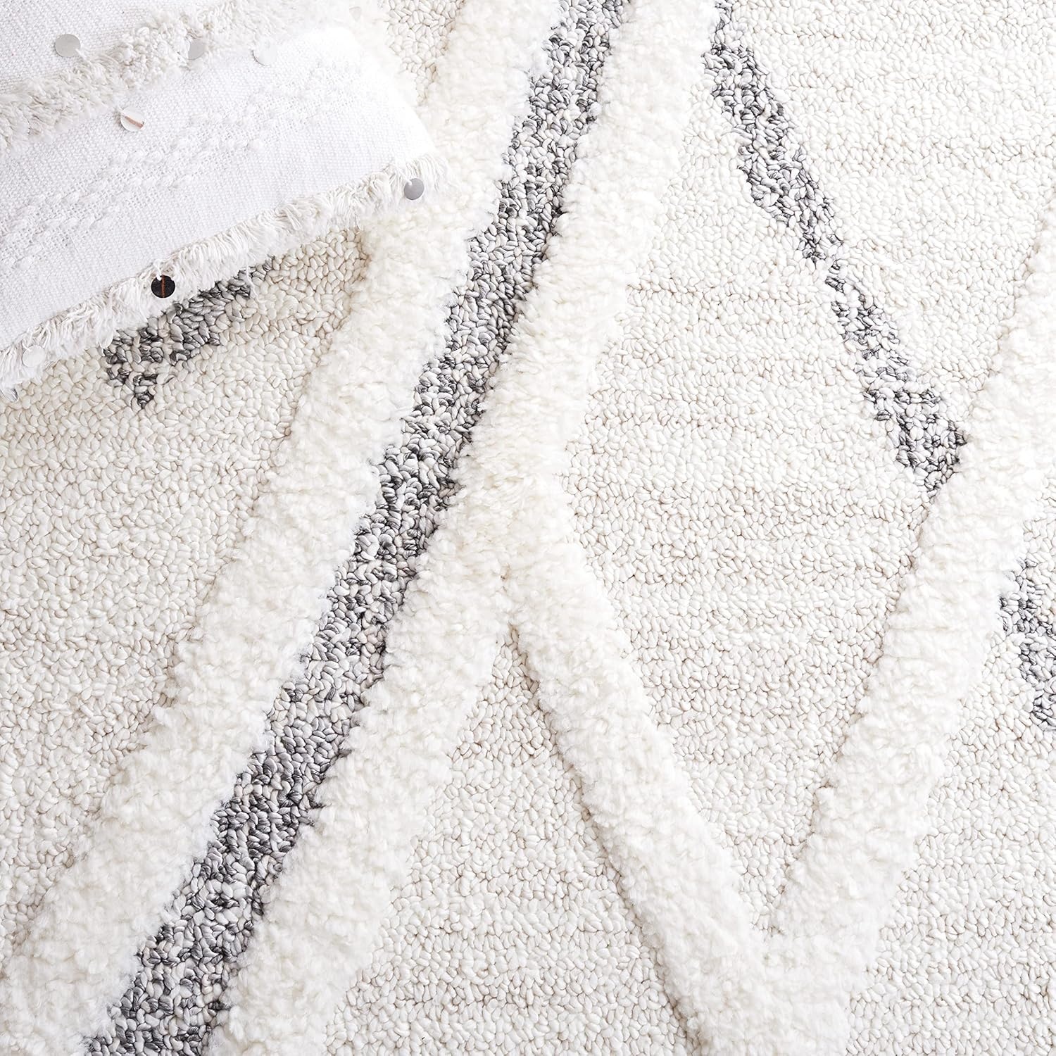image:imageSAFAVIEH Moroccan Tassel Shag Collection Area Rug 9 x 12 Beige amp Grey Boho Design NonShedding amp Easy Care 2inch Thick Ideal for High Traffic Areas in Living Room Bedroom MTS638ABeigeGrey