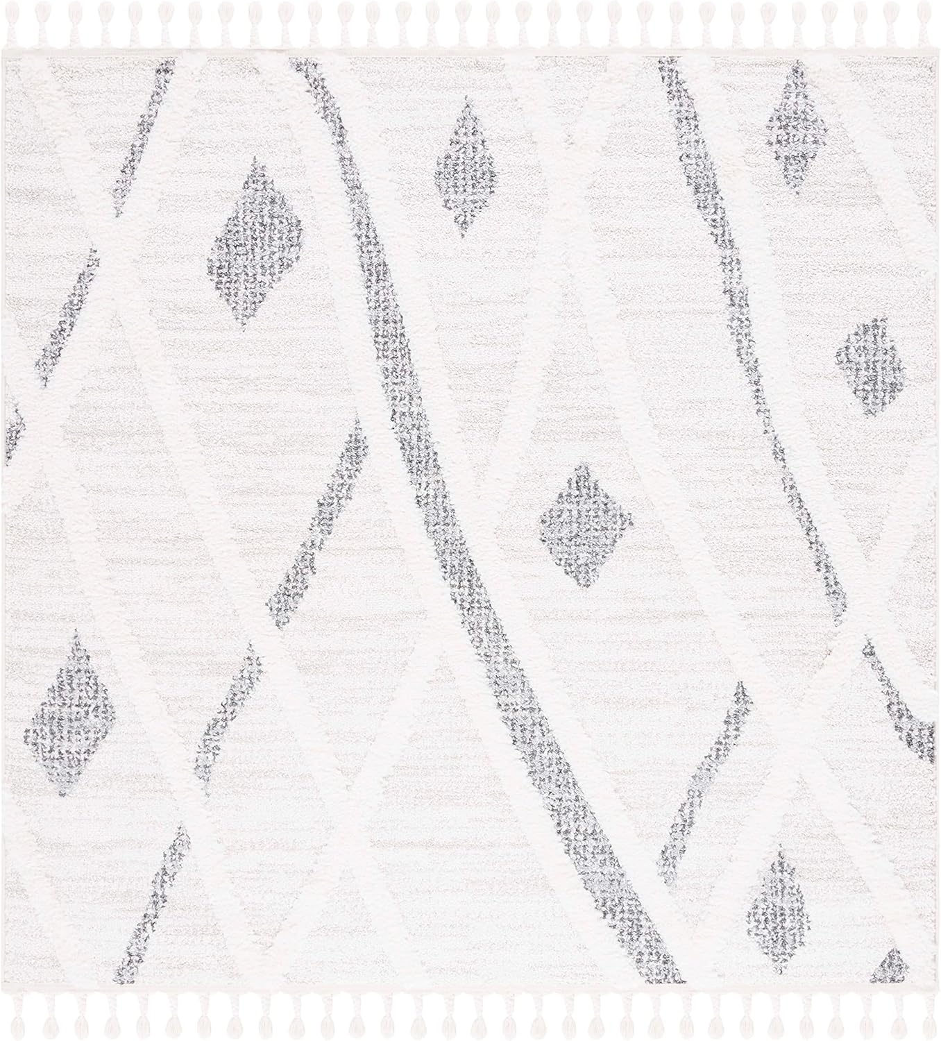 image:imageSAFAVIEH Moroccan Tassel Shag Collection Area Rug 9 x 12 Beige amp Grey Boho Design NonShedding amp Easy Care 2inch Thick Ideal for High Traffic Areas in Living Room Bedroom MTS638ABeigeGrey
