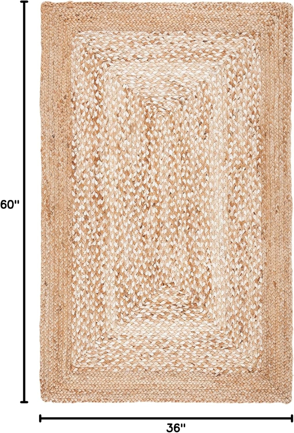 image:imageSAFAVIEH Natural Fiber Collection Area Rug 9 x 12 Natural amp Ivory Handmade Farmhouse Boho Coastal Rustic Jute Ideal for High Traffic Areas in Living Room Bedroom NF885BNaturalIvory