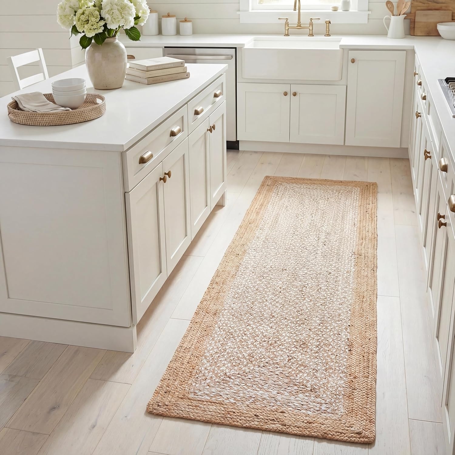 image:imageSAFAVIEH Natural Fiber Collection Area Rug 9 x 12 Natural amp Ivory Handmade Farmhouse Boho Coastal Rustic Jute Ideal for High Traffic Areas in Living Room Bedroom NF885BNaturalIvory